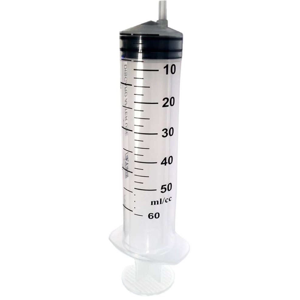 Syringe 50-60cc Luer Slip Eccentric Tip with Cap Sterile Latex Free (25/BX 150/CS) by Exel Corporation  ID 26301